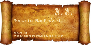 Morariu Manfréd névjegykártya